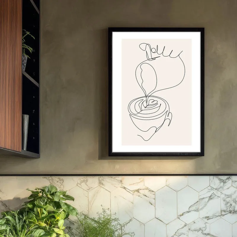 Barista Pour Archival Canvas Wall Art - Black media 3