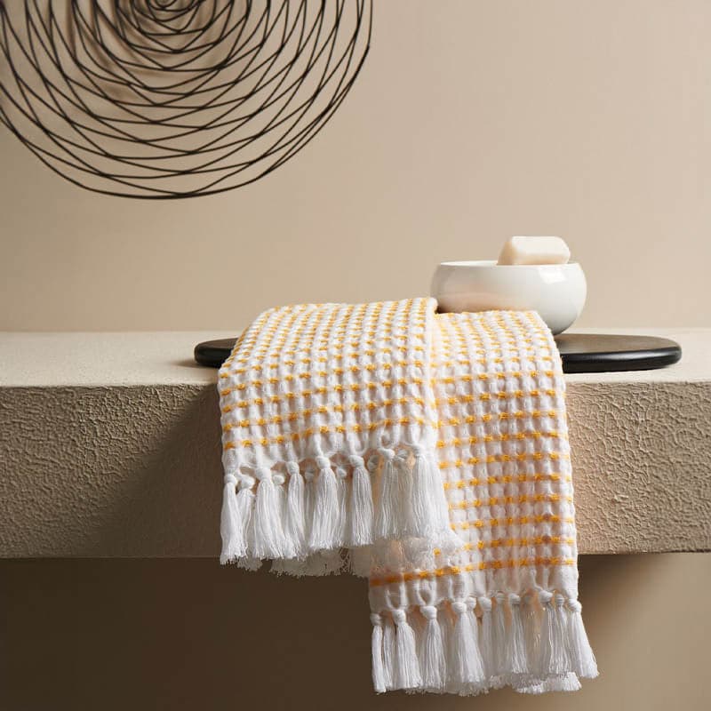 Alyssa Waffle Hand Towel (Melon) - Set Of Two