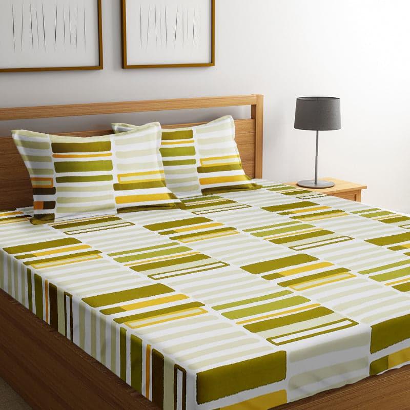 Evara Striped Microfiber Bedsheet Old - 130 GSM