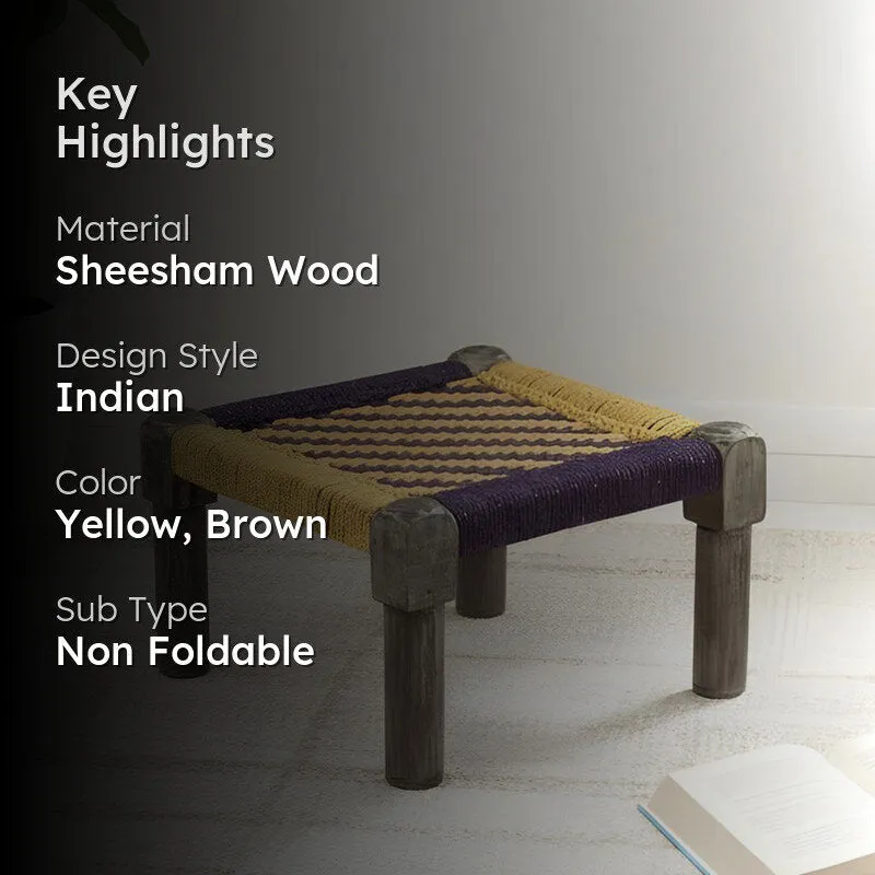 Havro Sheesham Wooden Bench - Yellow,Brown media 2