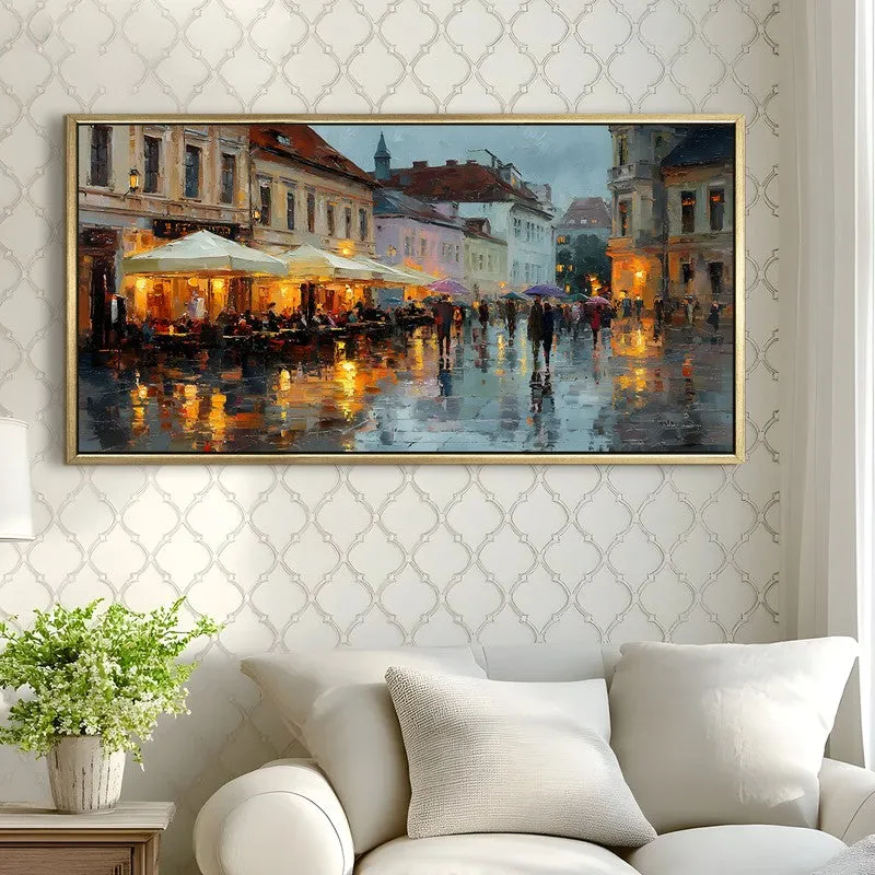 Nocturne Rain Canvas Wall Painting With Frame media 4