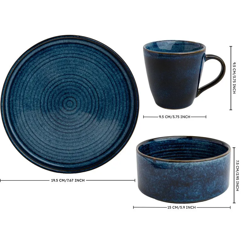 Whimsi Ceramic Breakfast Set (Dark Blue) - Three Piece Set media 7