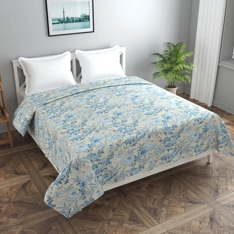 Tropical Blues Cotton Duvet Cover - 210 TC media 1