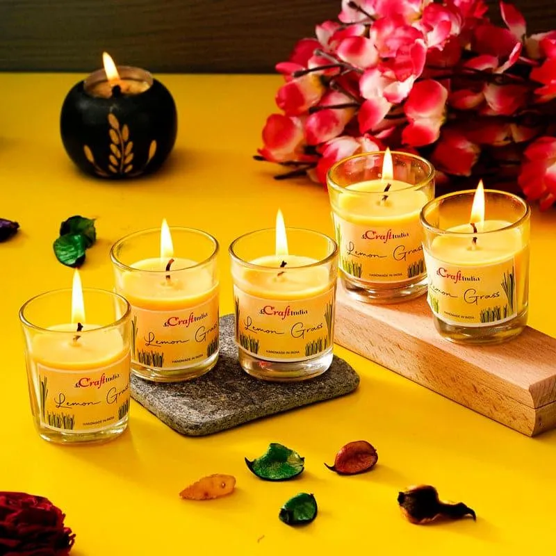Seema Lemon Grass Scented Candle - Set Of Five media 3