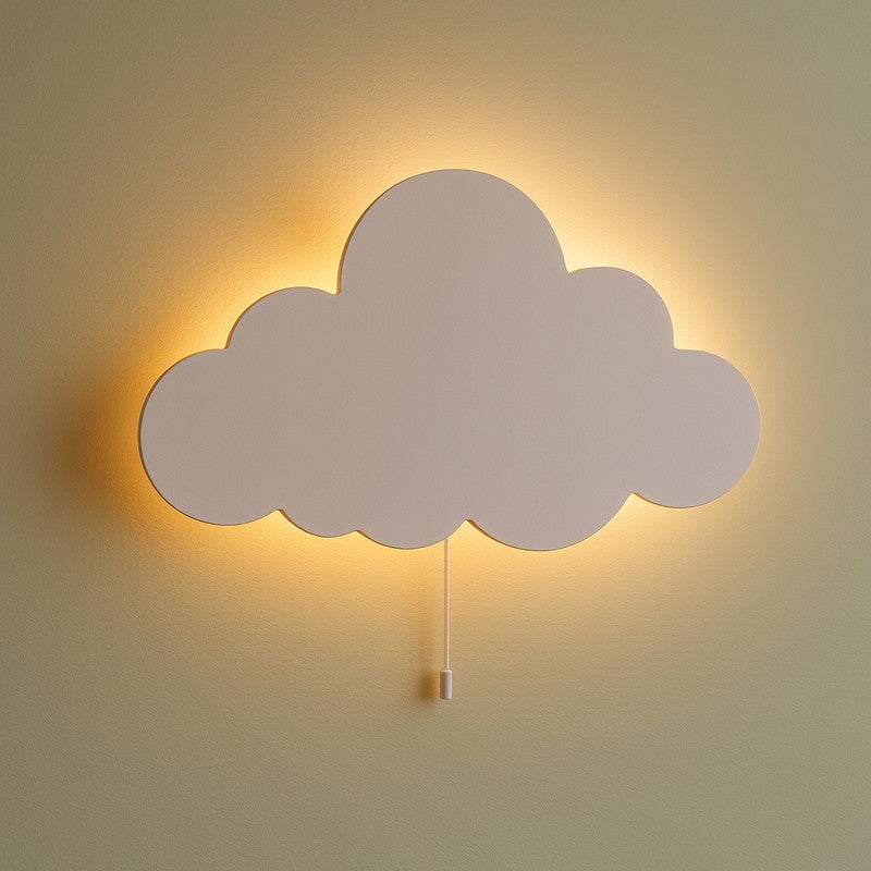 Snuggle Cloud Battery Operated MDF Wall Lamp - White media 3