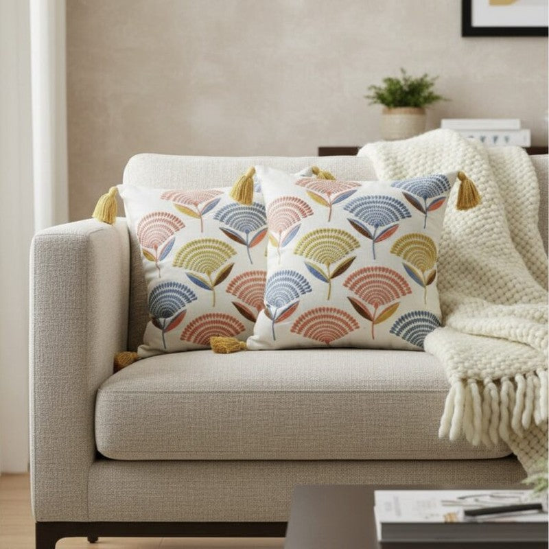 Bloom Gallery Embroidered cushion cover - Set Of Two