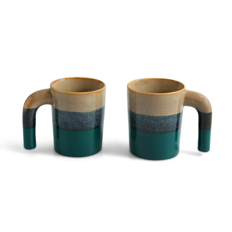 Two Toned Ceramic Coffee Mug (300 Ml Each) - Set Of Two media 3