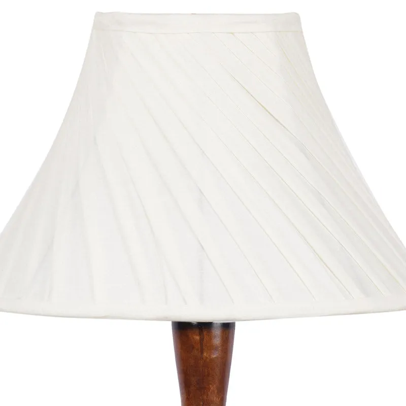 Hima Cross Pleated Vintage Wooden Floor Lamp - Off-White media 5