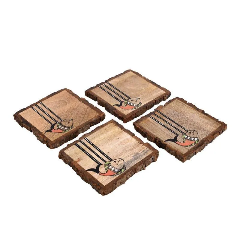 Matsya Madhubani Coaster  - Set Of Four media 4