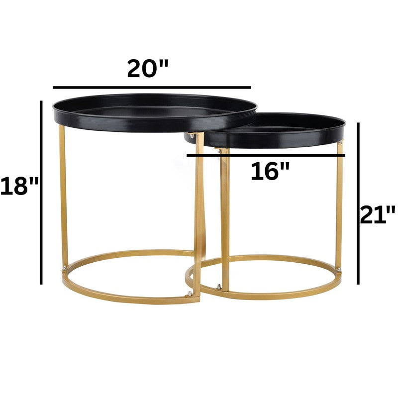 Noira Edge Center Table (Black & Gold) - Set Of Two media 9