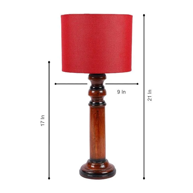 Rosa Cassini Fabric Table Lamp - Red,Brown media 6