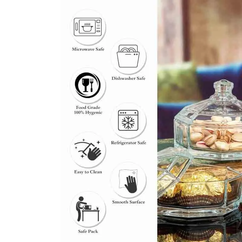 Retro Storage Glass Bowl with Lid (280 mL Each)- Set of Two media 7