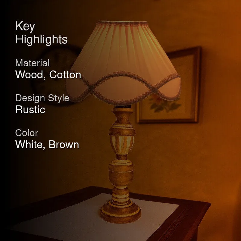 Zenrae Pleatiq Wooden Table Lamp - White media 2
