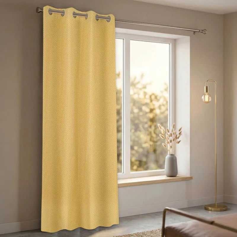 Form Ease Cotton Room Darkening Curtains - Yellow media 4
