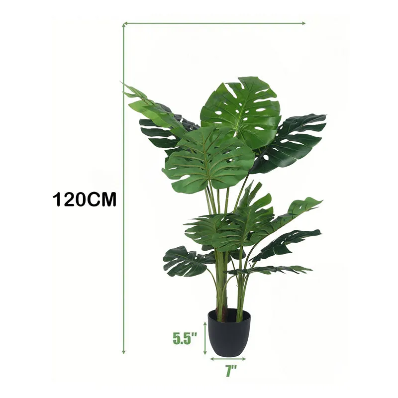 Neutra Artificial Monstera With Black Plastic Pot - 4 Feet media 6