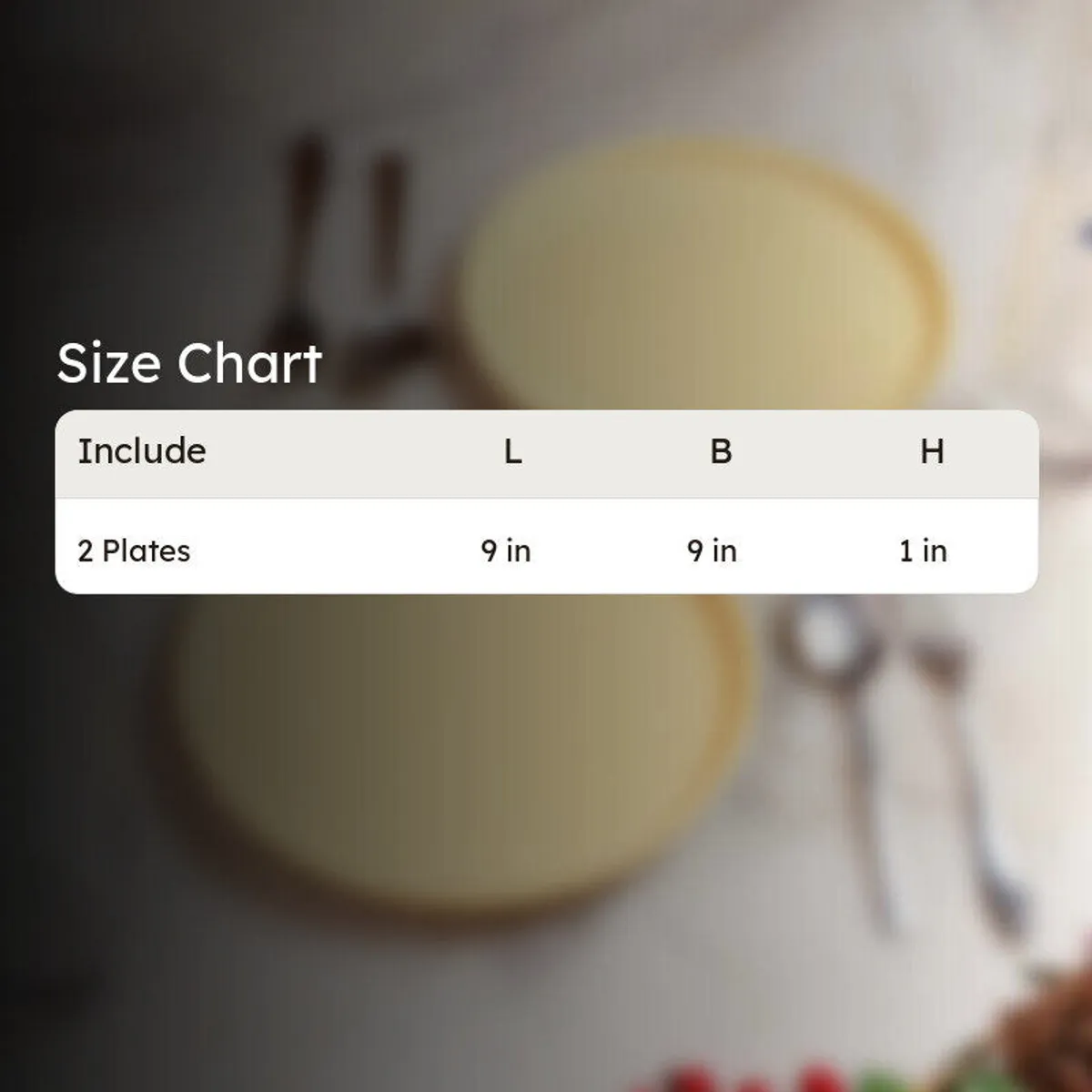 Yellow ceramic plate shown in a size reference setting
