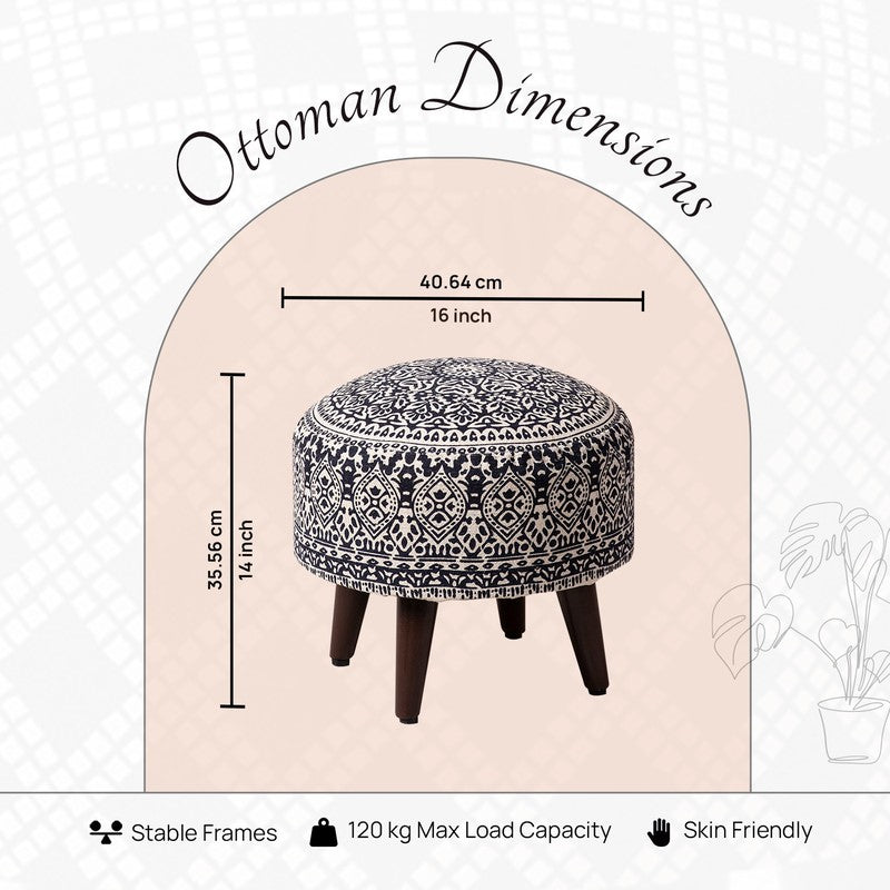 Chenova Cotton Ottoman (Blue) - Set Of Two media 6