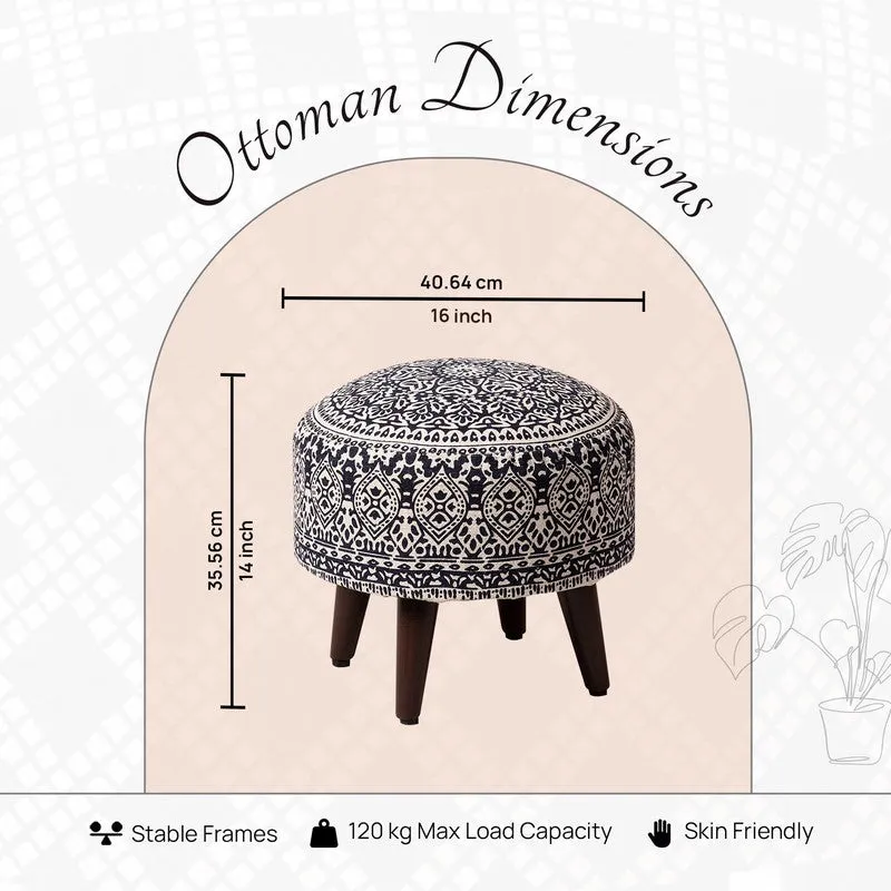 Chenova Cotton Ottoman (Blue) - Set Of Two media 6