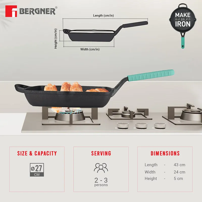 Bergner Induction Safe Grill Pan (Green) - 11 Inches media 8