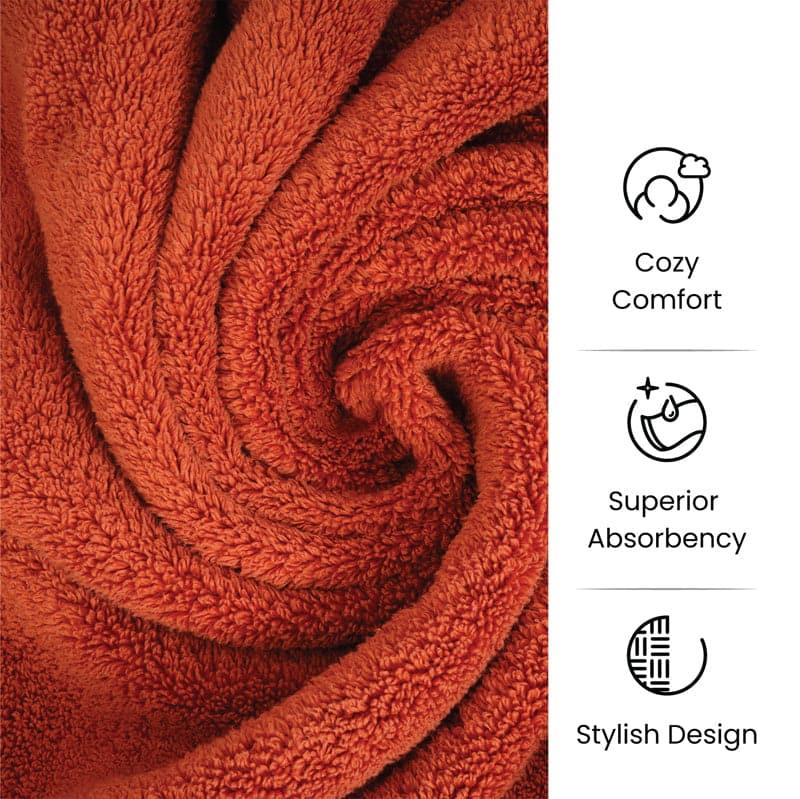 Micro Cotton Soft Serenity Solid Face Towel (Orange) - Set Of Four image 5