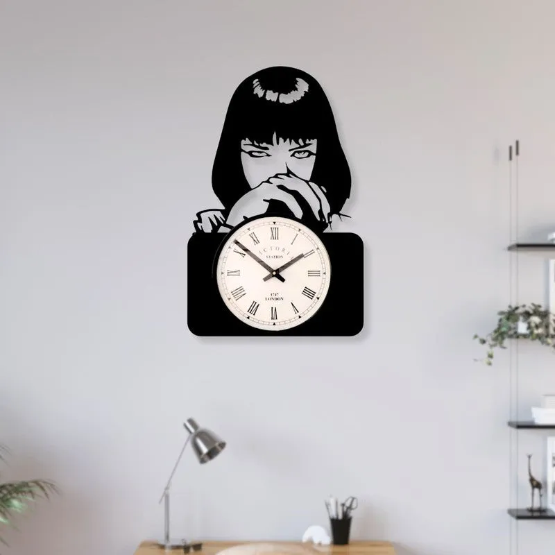 Ladyluck Steel Analog Wall Clock - Black media 3
