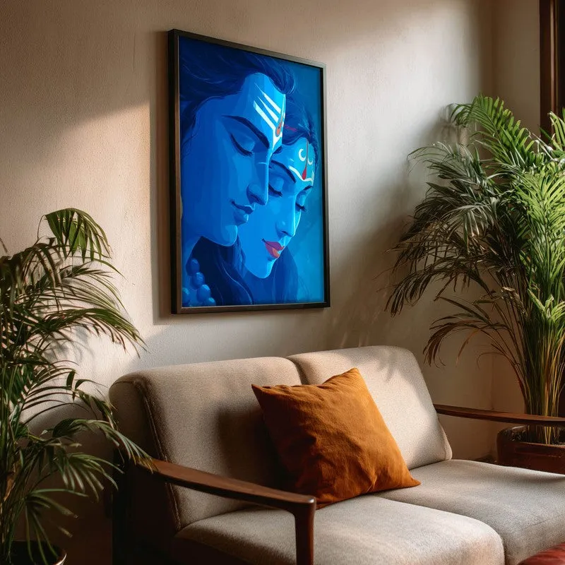 Lord Shiva & Parvati Devotional Archival Paper Wall Art media 3