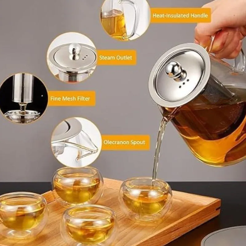 Klaris Heat-Resistant Glass Kettle with Infuser - 750 mL media 7