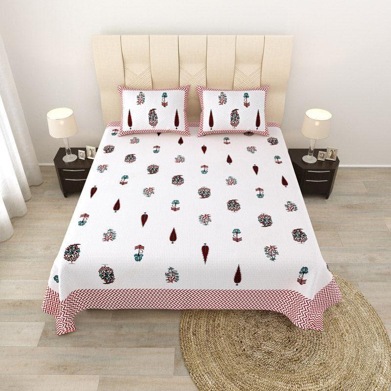Chandrika Printed Cotton Bedsheet (Pink) - 140 TC media 3
