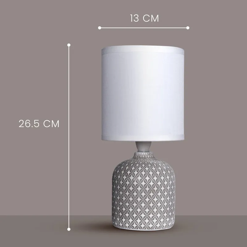Moroccan Mist Concrete LED Fabric Table Lamp - Grey media 4