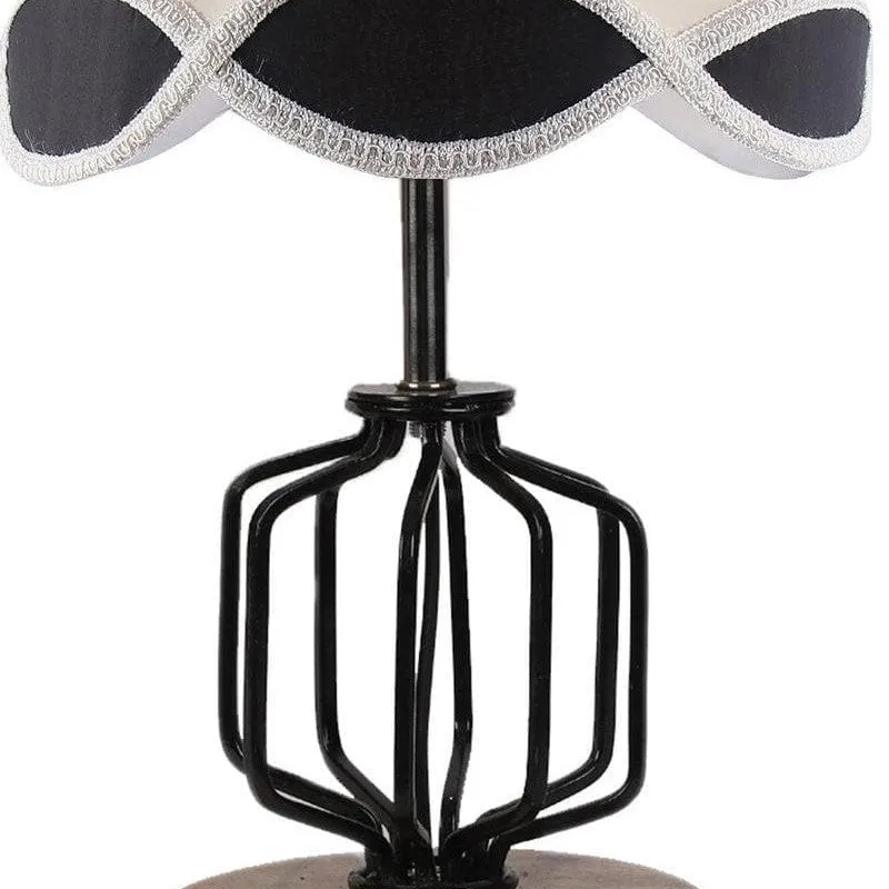 Vinatge Cosmo Fabric Table Lamp - White,Black media 6