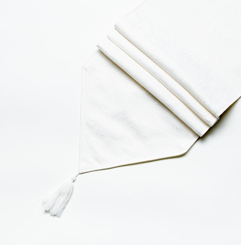 Stella Jacquard Table Runner - White media 4