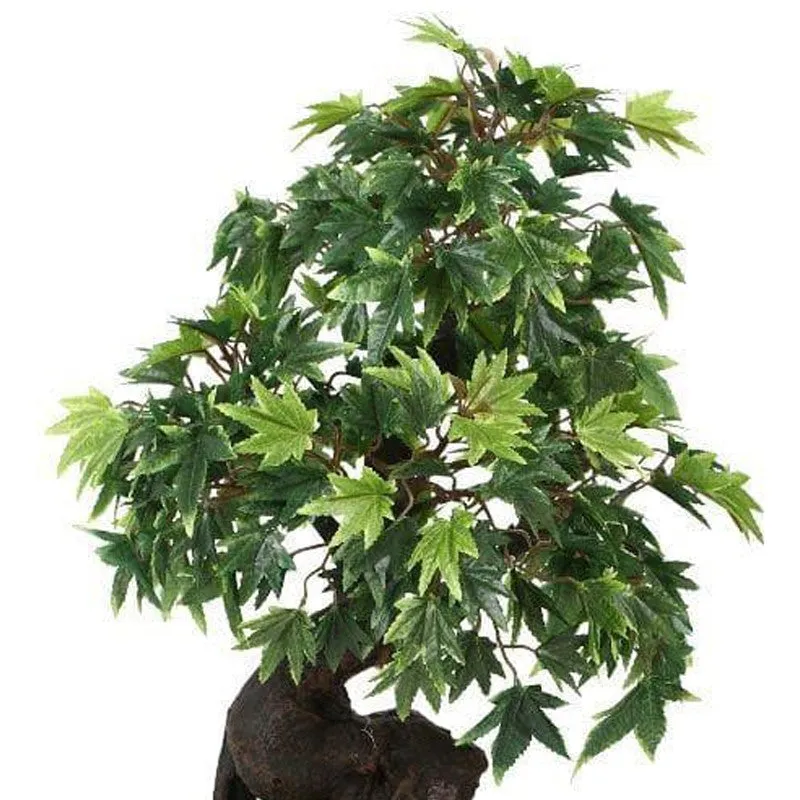 Faux Maple Bonsai In Tray Black Plastic Pot (41 cms) - Green & Brown media 4