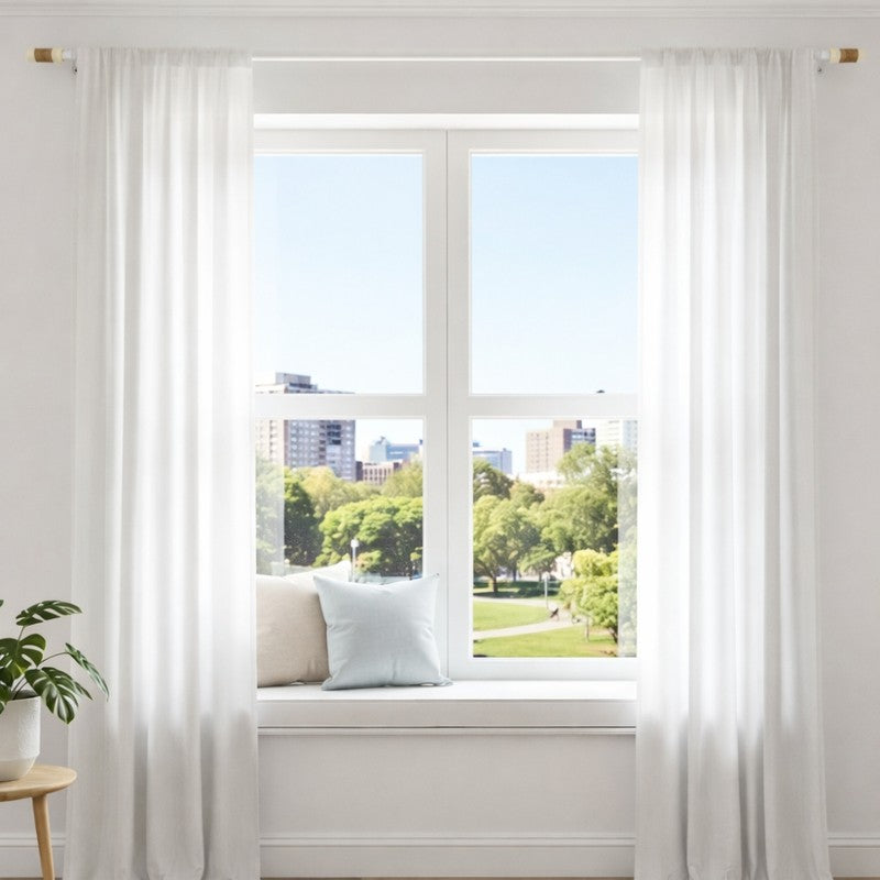 Opaline Extendable 1" Single Curtain Rod With Round Finial & Brackets media 4