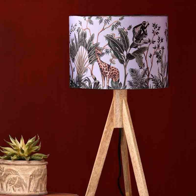 African Life Fabric Table Lamp - Multicolor media 3