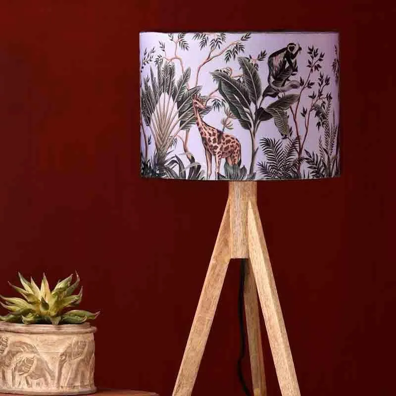 African Life Fabric Table Lamp - Multicolor media 3