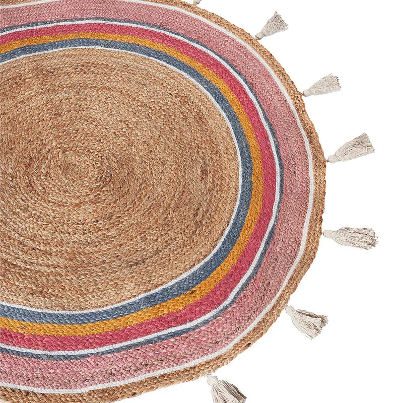 Pink Rustica Braided Jute Area Rug media 4