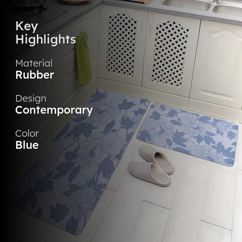 Snugelle Rubber Kitchen Floor Mats (Blue) - Set of Two media 2
