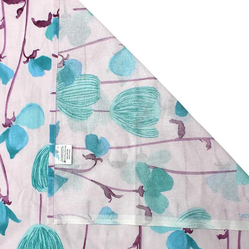 Prisha Floral Cotton Bedsheet (Pink,Blue) - 110 TC media 6