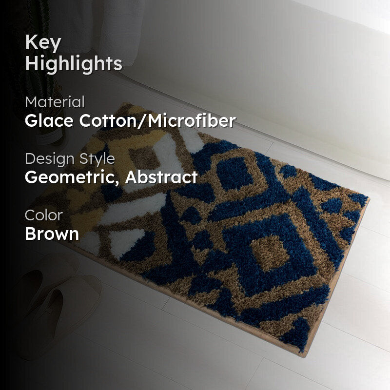 Fluffy Diamonds Microfiber Bath Mat - Blue media 2