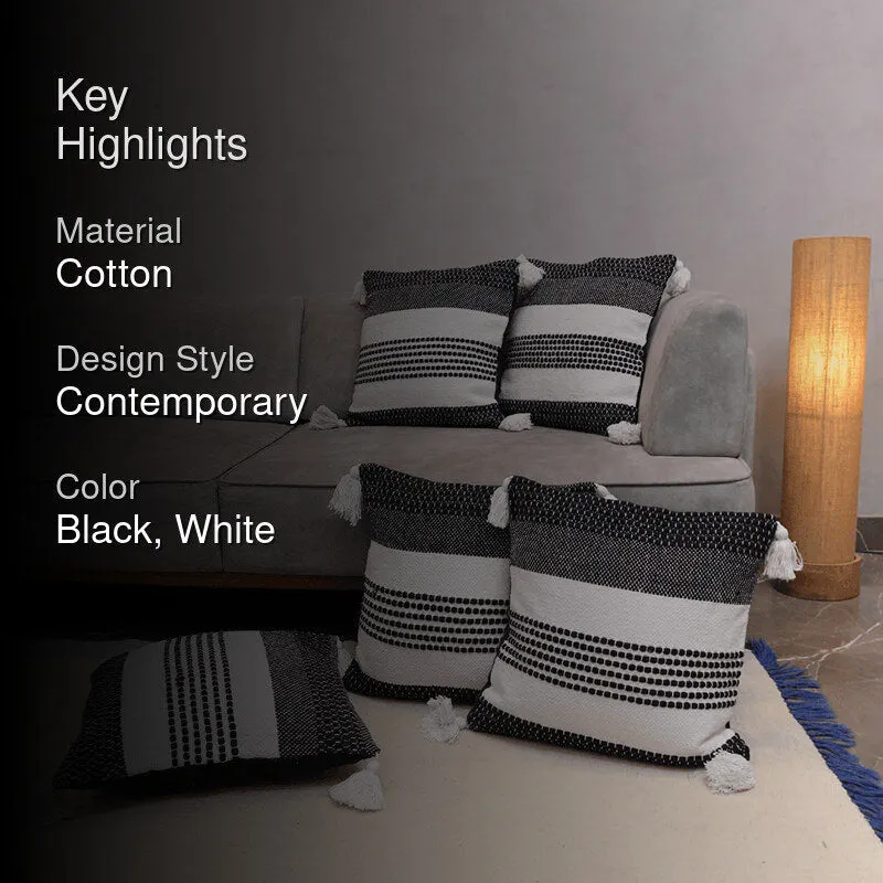 Tuft & Tumble Tufted Cushion Cover (Black & White) - Set Of Five media 2