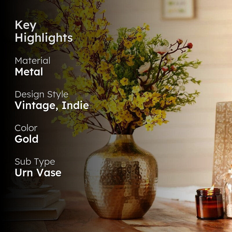 Francine Metal Vase - Gold media 2