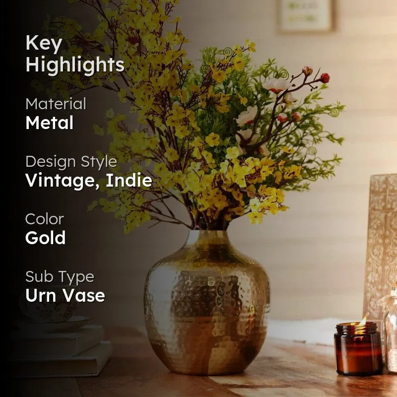 Francine Metal Vase - Gold media 2