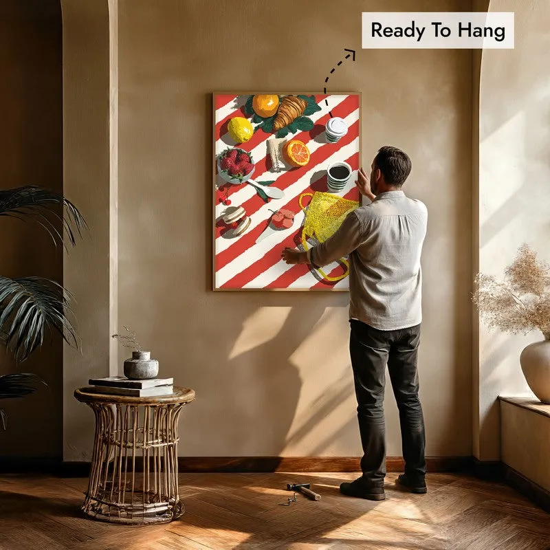 Bruncha Canvas Wall Painting With Brown Frame media 8