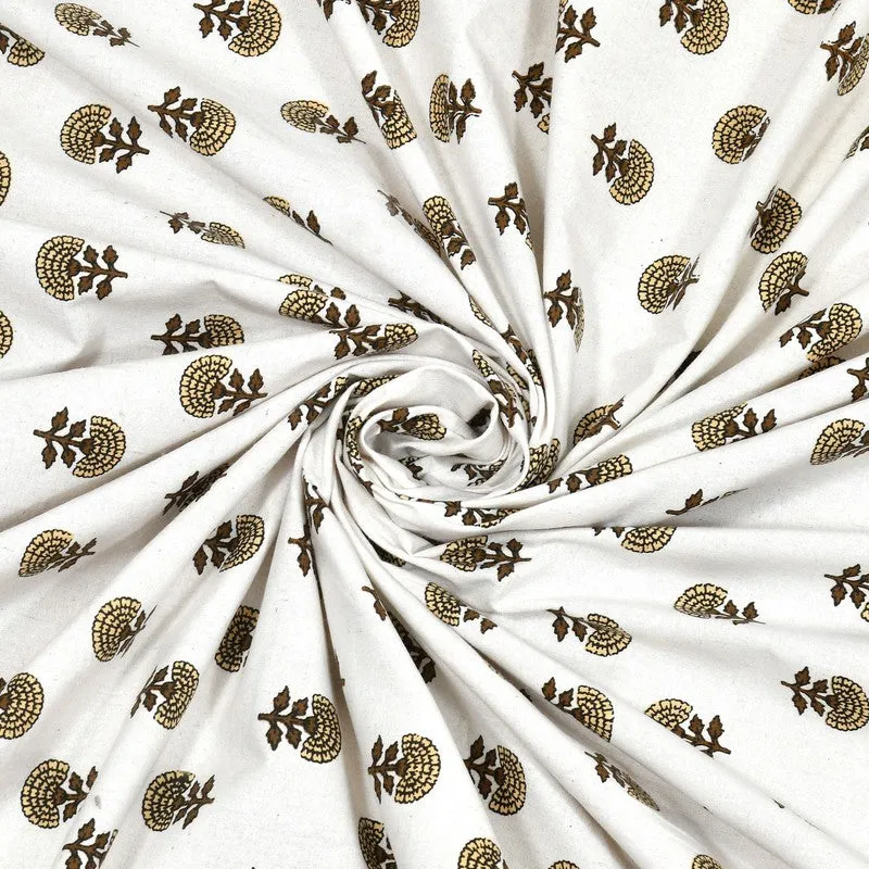 Bloomel Cotton Bedsheet (Brown,White) - 240 TC media 5