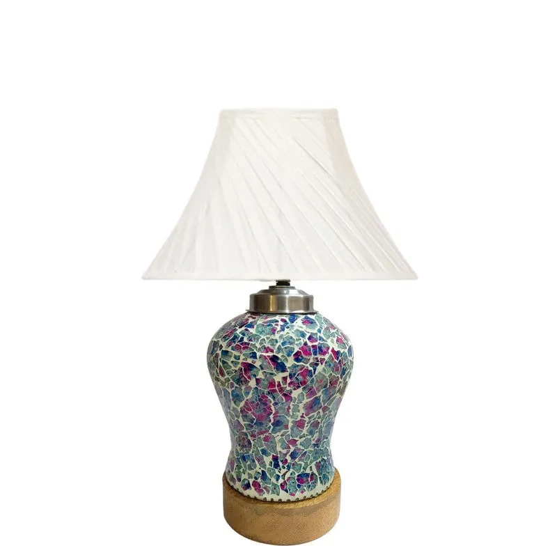 Floranisse I Pleated Wooden Table Lamp - Multicolor media 4