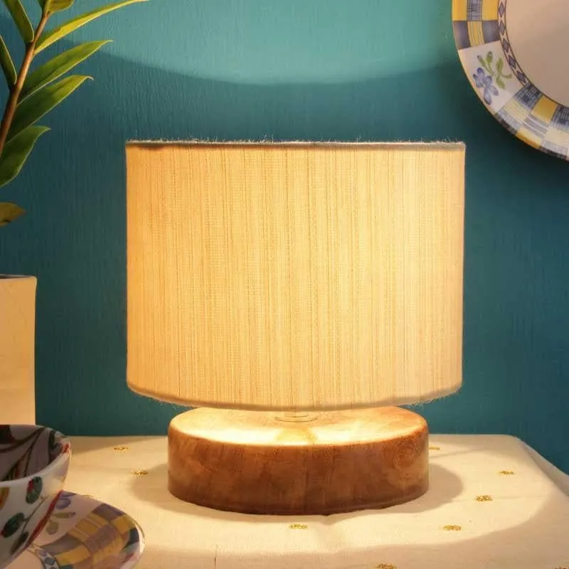 Saffia Fabric Table Lamp - Beige,Brown media 4