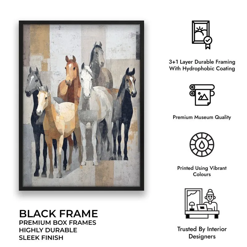 Stylized Horse Painting With Black Frame media 10