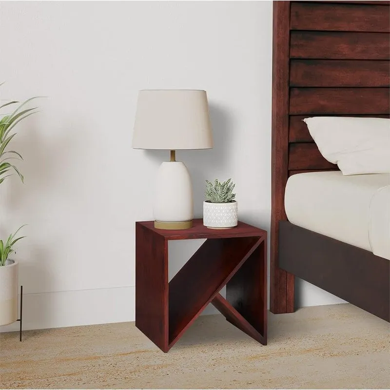 Averox Sheesham Wooden Side & Bedside Table - Dark Brown media 3
