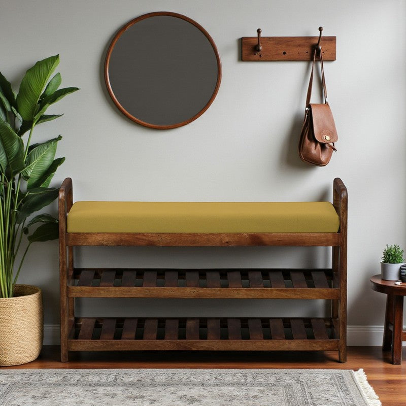 Sole Nest Mango Wood Shoe Rack - Yellow media 3