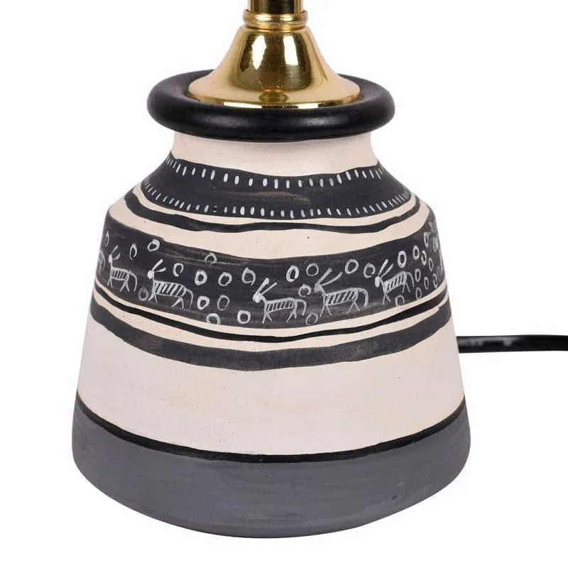 Abdel Terracotta Table Lamp - Black,White media 6